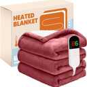 Electric Heated Blanket,Flannel & Sherpa Heated Throw Blanket 50"x60",Fast Heating Soft Fleece Blanket with 8 Heating Levels & 8H Auto Off-Winered