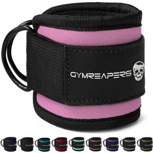 Gymreapers Ankle Straps For Cable Machine Kickbacks, Glute Workouts, Lower Body Exercises - Adjustable Leg Straps with Neoprene Padding (Pair, Pink) Gymreapers Ankle Straps For Cable Machine Kickbacks, Glute Workouts, Lower Body Exercises - Adjustable Leg Straps with Neoprene Padding (Pair, Pink)