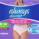 Always Discreet Adult Diapers for Women, Incontinence Underwear, Postpartum Essentials, Disposable Briefs, Max Absorbency, Bladder Leak Protection, Small/Medium, 19ct