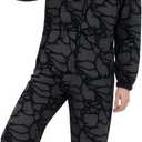 Demogorgon Onesie for Unisex, Warm Women and Men Long Sleeve Pajamas，Hooded Jumpsuit Costume Home Party (S)