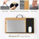 Lap Desk with Soft Cushion and Wrist Rest – Portable Laptop Desk for Bed, Couch & Home Office, Removable Mouse Pad & Anti-Slip Strip for 17 inch Laptop (Large, Wood Pattern)
