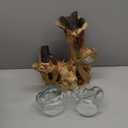 Cape Craftsmen 12" Hand-Blown Blue Tinted Bubble Glass On Natural Teak Driftwood Terrarium Kit | Home Dcor Indoor Planter with Stand | Pot for Succulent and Plants