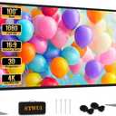 STWUI Projector Screen with Stand - 100 Inch Outdoor Projector Screen Portable Projector Screens 16:9 4K HD Outdoor Movie Screen with Carry Bag Can Enioy Home Theater Projection Screen