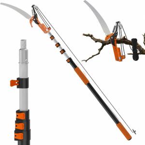 TONYINGO 30FT Reach Manual Pole Saw, Extendable Tree Trimming Pruner