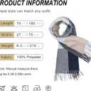 Sumato Scarf for Women Fall Winter Lightweight Shawl Wraps Long Blanket Scarves Warm Soft Cashmere Feel Plaid Pattern Tassel (Sf3603-dg-navy)