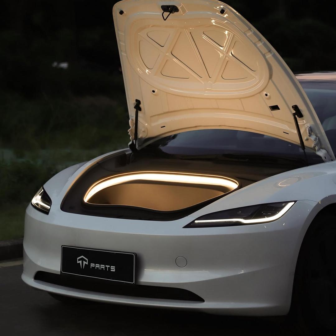 TPARTS Frunk LED Strip for Tesla Model 3 Highland 2024-2026(Premium/Performance) Flexible Silicone Waterproof Interior Lighting Bar, Easy Installation Tesla Front Trunk Accessories Ambient Lights