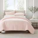 SERTA Simply Clean Ultra Soft Hypoallergenic Stain Resistant 2 Piece Solid Duvet Cover Set, Blush, Twin/Twin XL