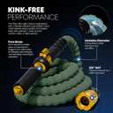 TITAN Flexible Garden Hose 50FT Ultra Lightweight, Heavy Duty Water Hose with Brass Fittings & Jet Nozzle Kink-Free, Non-Expanding, Durable Fabric Hose for Yard, Lawn, Car Wash, Outdoor Use