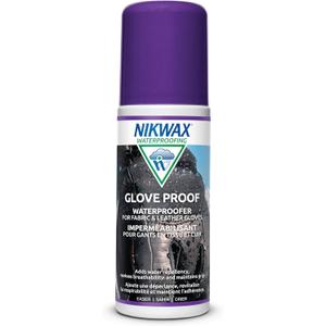 Glove Proof high performance waterproofing treatment restores DWR water repellency for leather, fabric, synthetic, gloves and mittens, revives breathability and protects grip