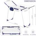 APEXCHASER Clothes Drying Rack Foldable - Drying Rack Clothing Large Space, Winged Laundry Rack with Sock Clips for Hanging Towels Clothes Dress Bedding Indoor Outdoor, White