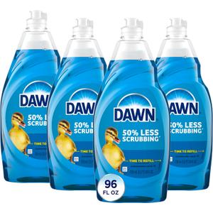 Dawn Ultra Dish Soap, Dishwashing Liquid, Original, Dish Soap Liquid, Dish Soap Refill, 4x24 Fl Oz Bundle