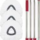 Mop Replacement for Ocedar, Mop for O Cedar, Mops Replacements Contain 4-Section Handle & 3 Pack Mops Head