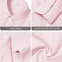 Womens Button Down Shirts Cotton Dress Shirts Oxford Shirts Long Sleeve Work Blouses Collared Tops Tunics with Pocket (Pink, M)