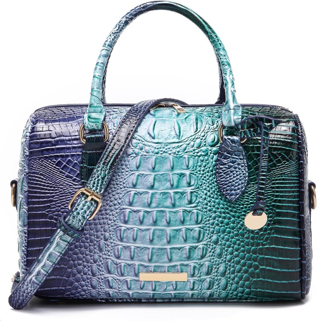 Top-Handle Crocodile Purses For Women Crossbody Leather Bags Trendy Large Capacity Tote with Shoulder Strap (1-colorful Blue and Blue) Top-Handle Crocodile Purses For Women Crossbody Leather Bags Trendy Large Capacity Tote with Shoulder Strap (1-colorful Blue and Blue)