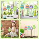Yuntau Easter Standing Table Decor Wooden Bunny Egg Rabbit Tabletop Decoration Easter Tall Tiered Tray Decor Block Sign Classic Rustic Table Centerpiece for Home Party Supplies(Egg)