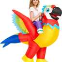 KOOY Inflatable Parrot Costume Adult Parrot Blow Up Costume For Funny Halloween Party Ride On Inflatable Costumes For Men Women, Blow Up Costume For Adults