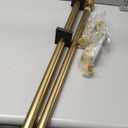 1 1/8 Inch Diameter Curtain Rods 36 to 72 Inches(3-6ft), Telescoping Heavy Duty Large Drapery Rod with Adjustable Aluminum Alloy Bracket, Solid End Caps for Windows Patio Decoration, Brushed Gold