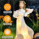 Solar Angel Garden Statues Outdoor Decor,10.24H Resin Fairy Hanging Figurines Art Decorations with Watering Can Lights for Outside Yard Lawn Porch Balcony,Gardening Gifts for Mom Women