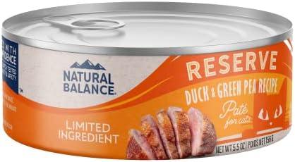 Natural Balance Limited Ingredient Adult Grain-Free Wet Canned Cat Food, Duck & Green Pea Recipe, 5.5 Ounce (Pack of 16), Best By 09 09 28