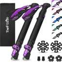 TheFitLife Collapsible Trekking Poles for Hiking – Lightweight Folding Walking Sticks for Men and Women with Extra-Long Foam Handle and Metal Flip Lock, 115-135cm for Users 5'8" or above