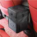 Ryhpez Car Trash Can with Lid - Leakproof Trash Bin Car Garbage Can, Collapsible Automotive Truck Organizer and Storage Bag Car Accessories for Women Men Road Trip Essentials (Standard, Black)