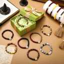 Landical 12 Pcs Wizard Birthday Party Supplies Favors Friendship Bracelet Set Adjustable Stretch Beaded Bracelets