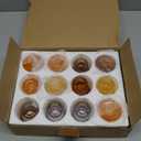 WDHODEC Orange Candlestick Candle Holders 12PCS Glass Taper Candle Holders for Table Centerpiece Colorful Gradient Candle Sticks for Wedding, Party and Festival Decoration