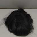 Long Wavy Black Wig with Bangs for Women Heat Resistant Synthetic Hair Wigs for Daily Use(Black)