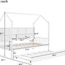 Merax Wood Twin Montessori Daybed with Trundle and Book Shelf Low Sofa Day Bed for Boys Girls No Box Spring Needed White