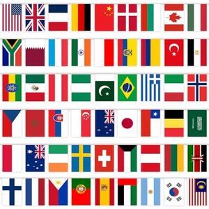 Pack of 10 YOFANUP Flag Banner for Beer Olympics Decorations, Flag Bunting for Special Olympics Party Decorations, 50 Countries Bunting Flags, 50 ft/15 m, International Flags for School, Office, Stadium Decor