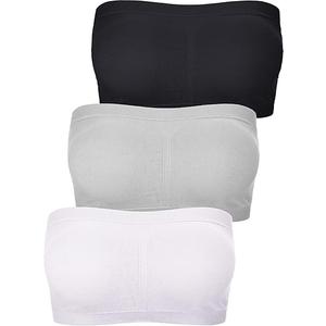 Women Bandeau Bra Padded Strapless Bralette Bra Seamless Bandeau Tube Top XXL