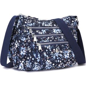 AOCINA Crossbody Bags for Women Multi Pocket Nylon Lightweight Ladies Purses Messenger Shoulder Handbags Satchel Travel Bag