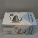 Harriet Gooseneck Kettle with Thermometer for Pour Over Coffee and Tea, 37 fl oz, Stainless Steel, Durable 3Layer Base, Ideal Spout for Precision Pouring, Compatible with all Stove Tops, Black