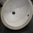 Enbol 13x10 inch Undermount Bathroom Sink - Oval Bathroom Sink White Ceramic Vessel Lavatory Basin with Overflow, Countertop Vanity Sink ECU1310, 13.1" L x 10.2" W x 5.3" H