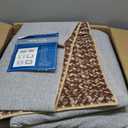 RUGSREAL 10x13 Large Living Room Rug Braided Print Boho Accent Throw Carpet Farmhouse Rustic Rug with Rubber Backing Geometric Bordered Area Rug Bohemian Carpet for Bedroom Home Decor Office, Camel