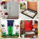 Tinideya 5 Pcs Interchangeable Seasonal Door Mat Inserts 23 x 11 Inches 29 x 17 Inches St. Patrick's Day Easter Spring Welcome Non Slip Frame Rugs Bunny Tulip Front Door Porch Entryway Outdoor Decor