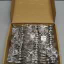 Ravinte 60 Pack (30 Pairs) 1/2 Inch Overlay Soft Close Hinges for Kitchen Cabinets - Satin Nickel Hidden Concealed Hinge, Stainless Steel, Self Closing