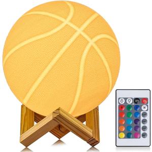 Basketball Night Light, Gifts for Fathers Dad Men Basketball lamp Room with Remote Control 16 Colors Changing Sport Fan Room Decoration Graduation Gifts for Boy Kids (4.7 inch)
