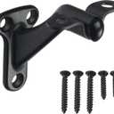 Triumph Hardware,3 Pack,3" Heavy Duty handrail Bracket Matte Black,Stair Railing Bracket DIY Easy Installation Hardware