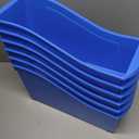 Storex Interlocking Book Bin, Large, 14-1/4 x 5-1/4 x 7 Inches, Blue, 6 Pcs