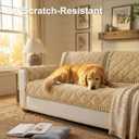 Smiry Fuzzy Couch Cover for Dogs, Non Slip Washable Pet Sofa Cover, Scratch Proof Hair Resistant Plush Sofa Slipcover, Pet Friendly Couch Cushion Protector for Cat, Camel, 27.6" x 59"
