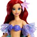 Mattel Disney Princess Mermaid Ariel Sparkling Princess Fashion Doll & Accessory with Removable Tail, Sleeves & Flower Hair Clip, Inspired by Movie
