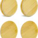 Replacement Wooden Lids for Pyrex, Anchor Hocking Glass Containers 7200 * 4, Bamboo Lids for Pyrex 2Cup Glass Bowls, Bowl Covers with Leakproof Silicone Gasket 4 Pack