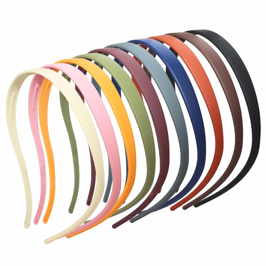 10 Pack Flex No Pressure Headbands for Women - Comfortable Plastic Headbands with Teeth (10 PCS-Matte|Multicolors)