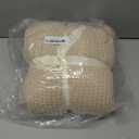 Amlie Home Waffle Throw Blanket for Couch, Soft Cozy Chenille Knit Blanket Warm Decorative Throw for Sofa, 50"x60", Beige