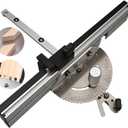 Precision Miter Gauge with Miter Gauge Fence + Repetitive Cut Flip Stop, Miter Gauge Assembly with 27 Angle Stops/ 60 Angled Ends, Router Table Saw Accessories