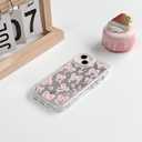 2 x NITITOP Compatible with iPhone 14 Plus Case Cute Mirror Bow Love Heart Pattern for Women Girls Ribbon Design Shockproof Silver Protective Phone Cover - Light Pink Bow