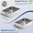 Stainless Steel Litter Box, Metal Cat Litter Box with High Sides, Odor-Free, Non-Stick, Easy to Clean, 17.5"13.6"5.9", Ideal Size for Small to Medium Cats, Litter Tray