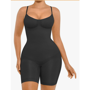 FeelinGirl Shapewear Tummy Control Seamless Bodysuit Hip Enhancer Body Shaper for Women, Black, Large