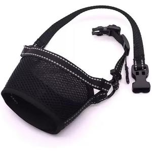 New Dog Muzzle for Small Dogs, to Prevent Biting, Soft Material with Reflective & Adjustable Strap, Breathable Mouth Guard for Biting Chewing Grooming, Allow Panting Drinking (Black, S Size)